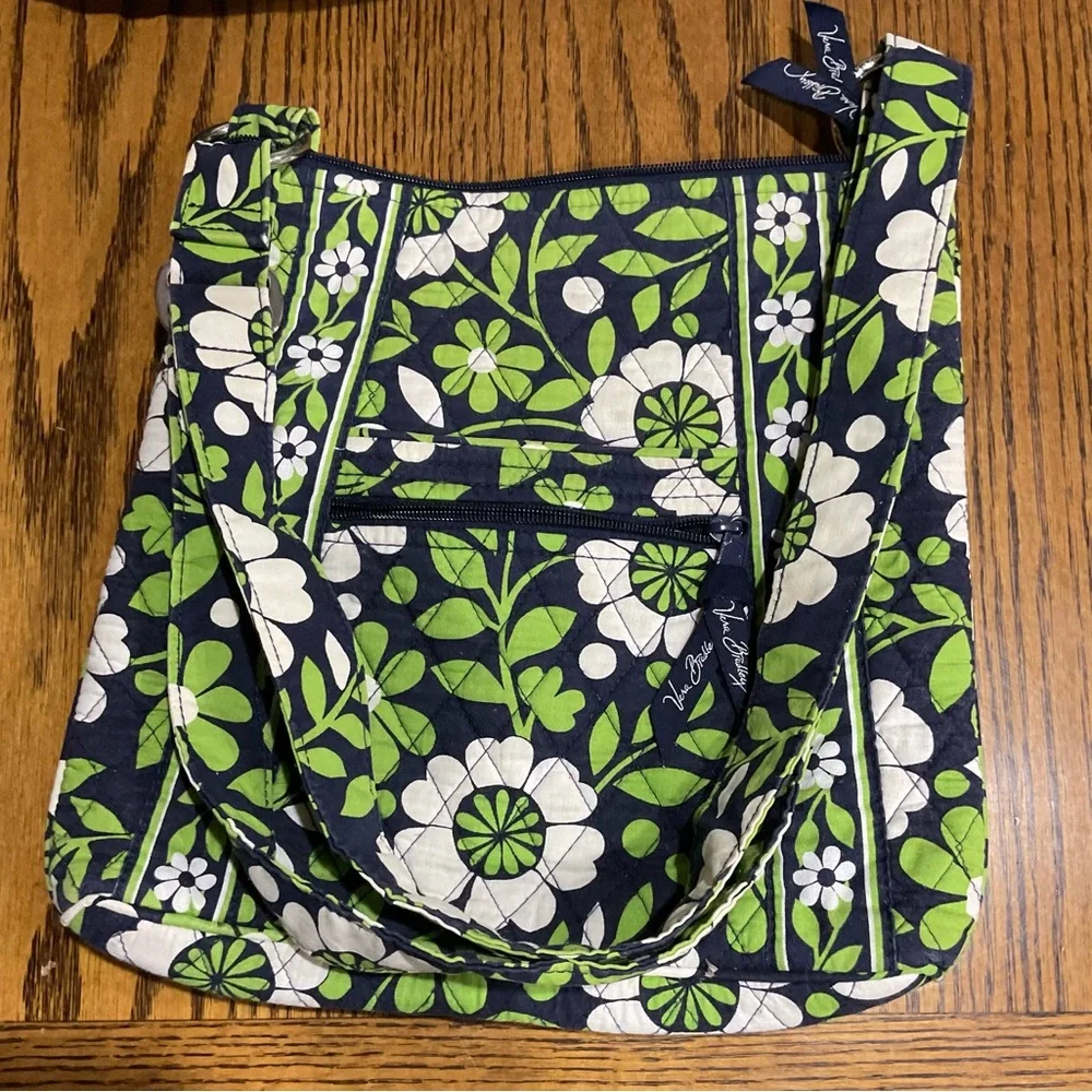 Vera Bradley floral canvas backpack with matching quilted shoulder purse-pockets